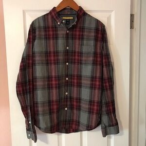 Prince & fox men’s button down shirt red grey M